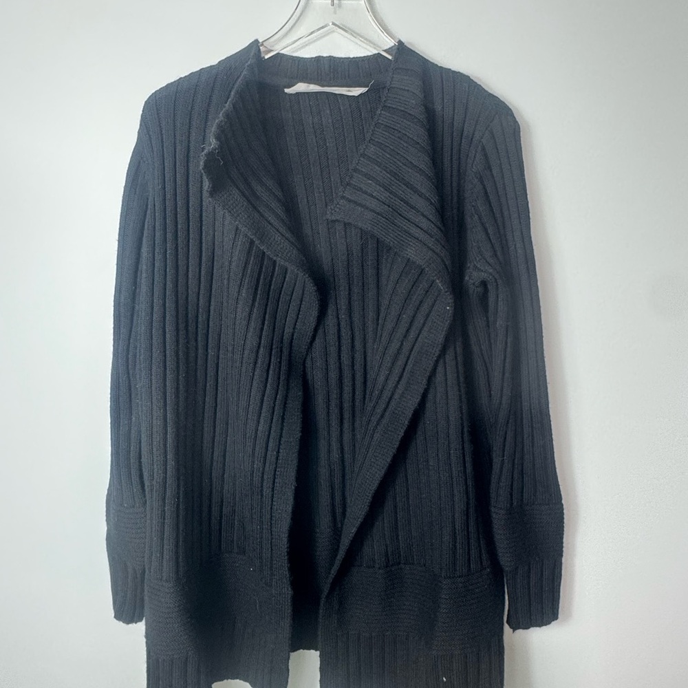 Athleta Black open front Merino wool chunky cardigan sweater size Medium